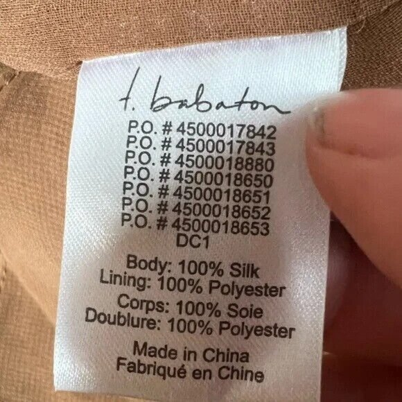 Aritzia Babaton 100% Silk Printed Button Down Dress With Neck Tie Size XS - Picture 6 of 7